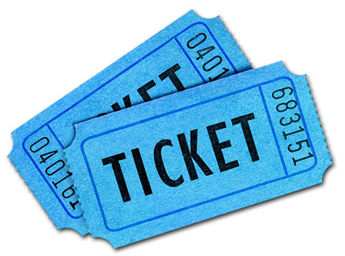 two blue raffle tickets